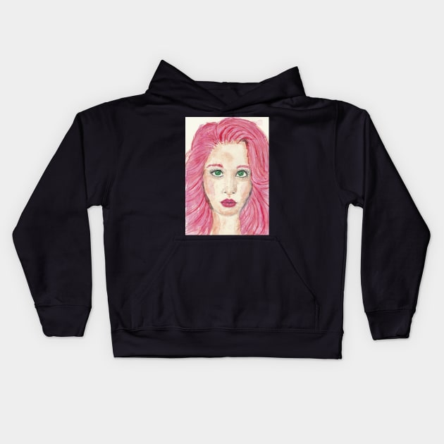 Red haired girl Kids Hoodie by SamsArtworks